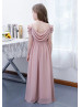 Cold Shoulder Dusky Pink Chiffon Flower Girl Dress